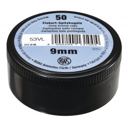 CARTOUCHES A BALLE CONIQUE RWS calibre 9mm flobert percussion annulaire