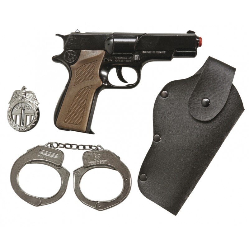 Pistolet jouet pour enfants idéal pour les accessoires de costume de  police, le soldat de l'armée, le déguisement militaire. Ce pistolet en  plastique durable émet des lumières, des mouvements et des 