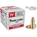 WINCHESTER 9MM LUGER FMJ 8G/124G SUPER X BOITE DE 50 MUNITIONS